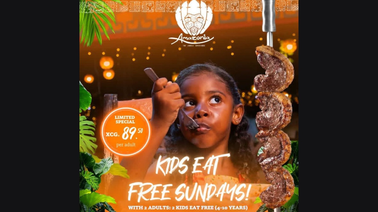 Kids Eat Free Sundays at Amazonia, - Image 1