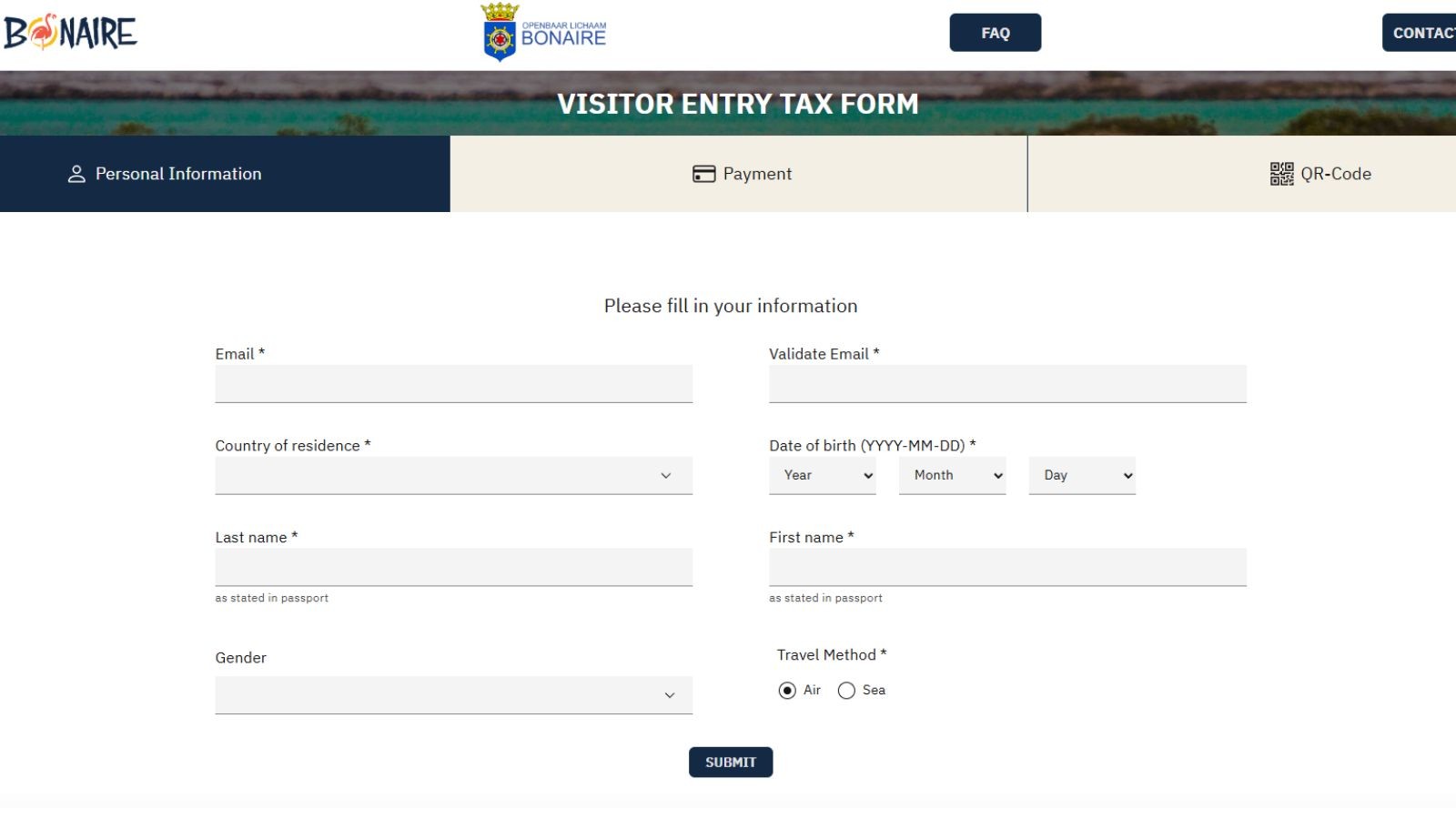 01. Visitor Entry Tax Bonaire - Image 1